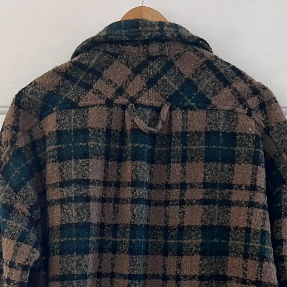MNML Men's Over-Sized Warm Loose Woven Flannel Plaid Shirt/Shacket Sz Med